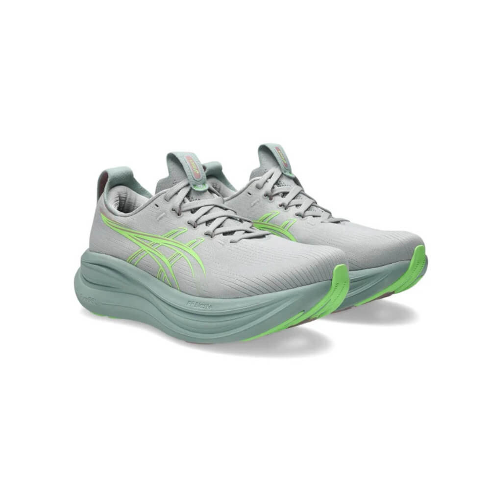 ASICS GEL-NIMBUS 28 "Cloud Grey/Bright Green" Running Shoes