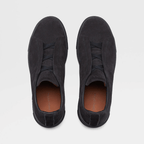 ZEGNA Triple Stitch Low Top Suede Dark Brown