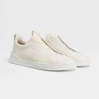 ZEGNA Triple Stitch Low Top Leather Off White