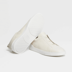 ZEGNA Triple Stitch Low Top Leather Off White