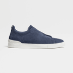 ZEGNA Triple Stitch Suede Navy Blue