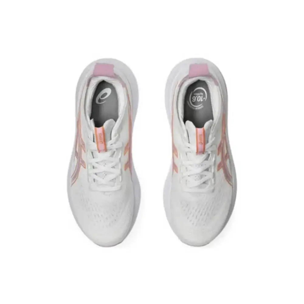 ASICS Gel Nimbus 27 White Pink Running Shoes