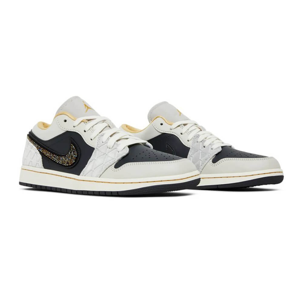 Air Jordan 1 Low SE Beaded Swoosh Black White