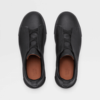 ZEGNA Triple Stitch Low Top Leather Black