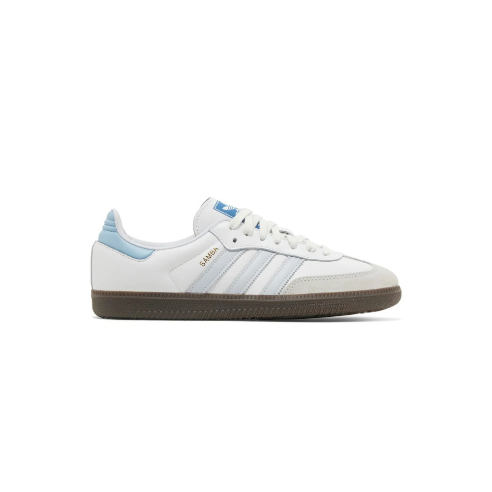 Adidas Samba White and Sky Blue