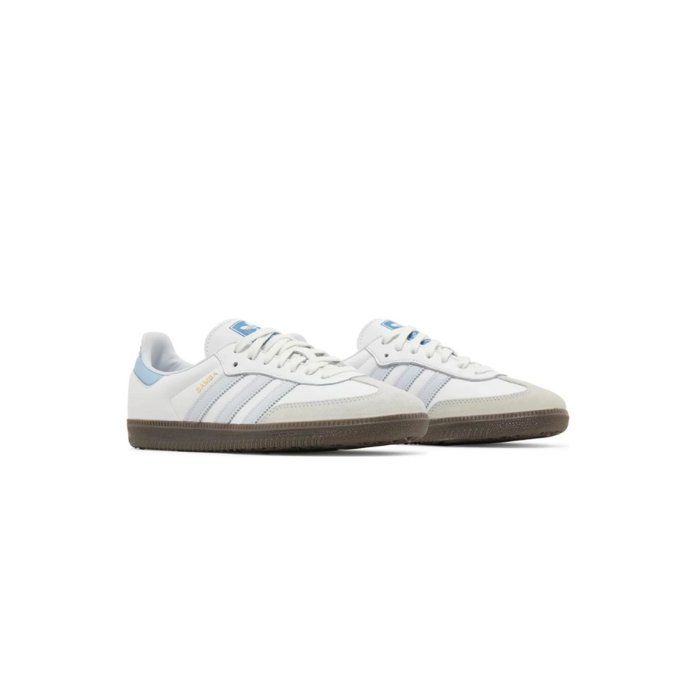 Adidas Samba White and Sky Blue