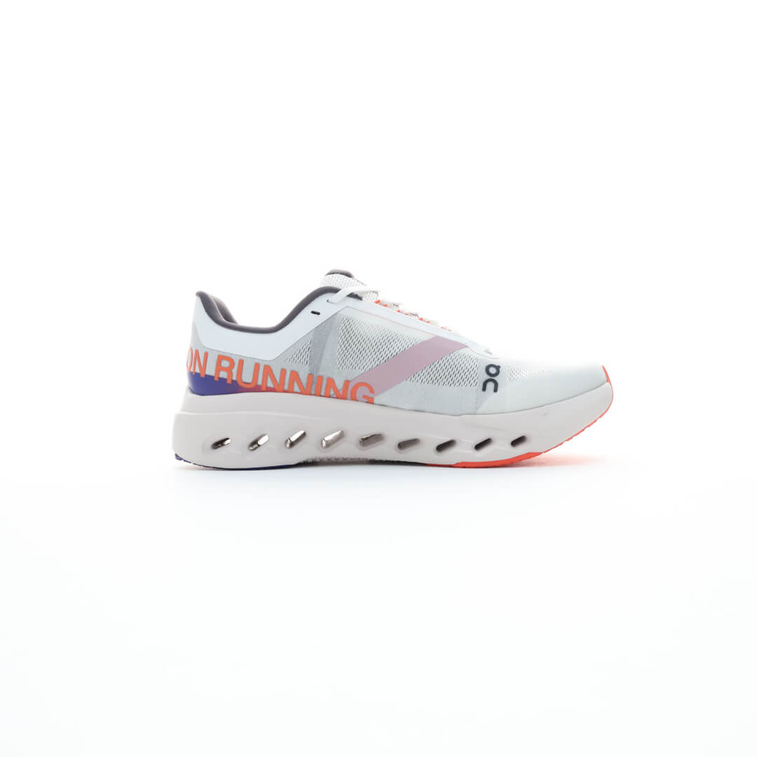 On Cloudsurfer white purple lifestyle unisex