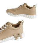 Hermès Trail Leather Sneakers Beige Blanc