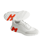 Hermès Trail Leather Sneakers White Orange H