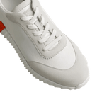 Hermès Trail Leather Sneakers White Orange H
