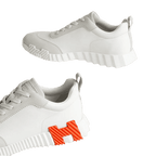 Hermès Trail Leather Sneakers White Orange H