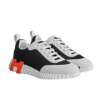 Hermès Trail Knit Sneakers Black White Orange H