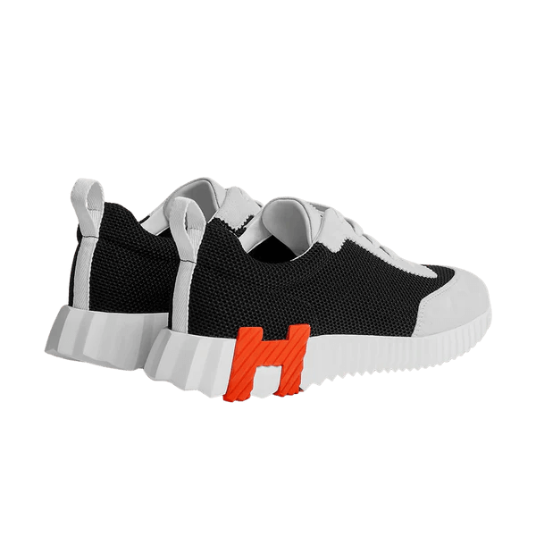 Hermès Trail Knit Sneakers Black White Orange H