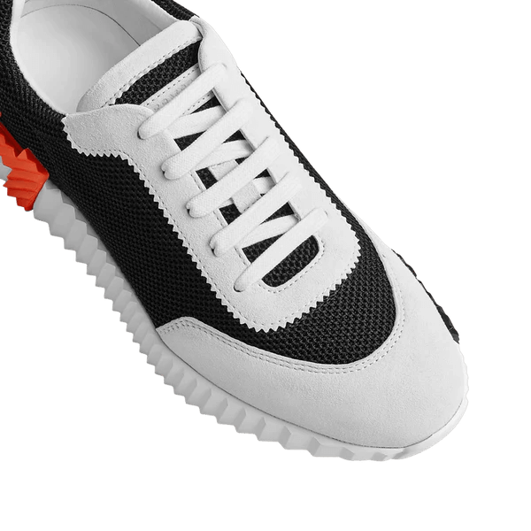 Hermès Trail Knit Sneakers Black White Orange H