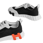 Hermès Trail Knit Sneakers Black White Orange H