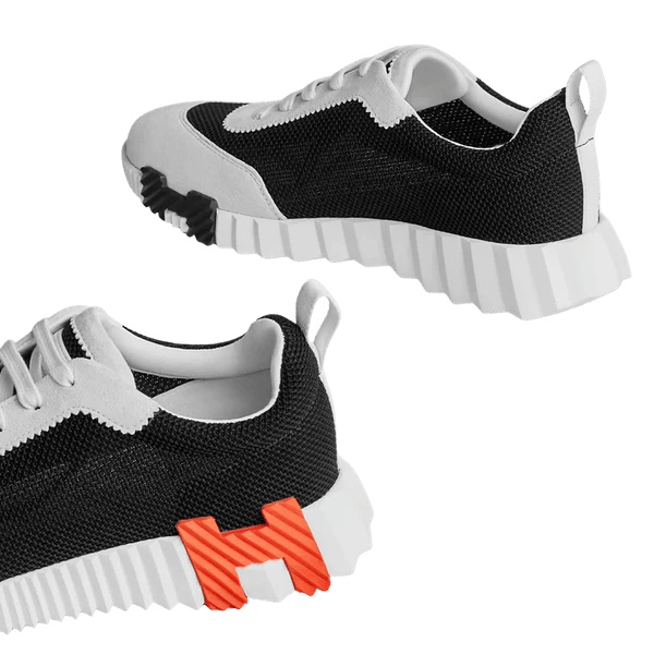 Hermès Trail Knit Sneakers Black White Orange H